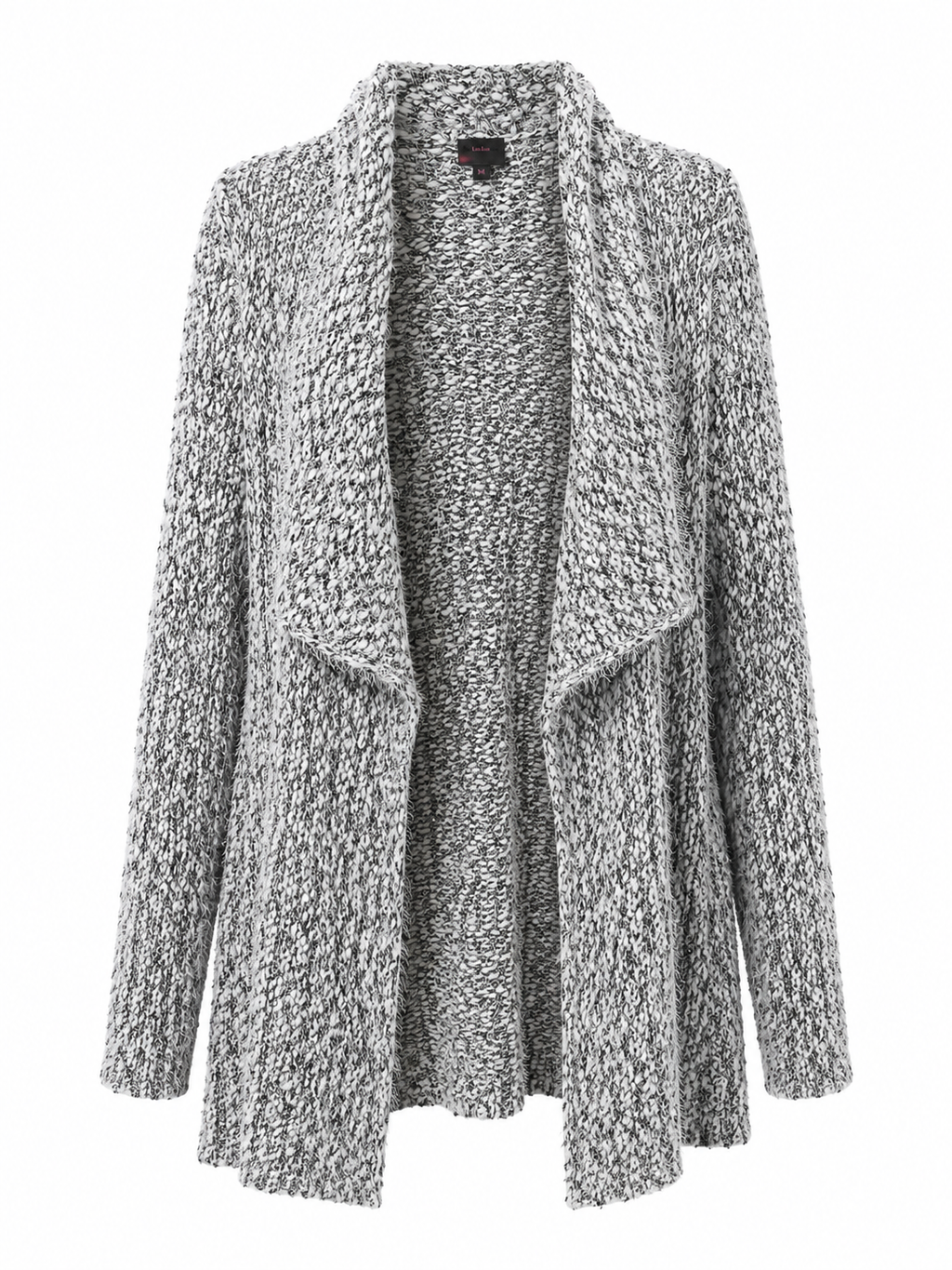 Women's Grey Marled Open Front Long Cardigan | Soft Cozy Knit Duster Sweater