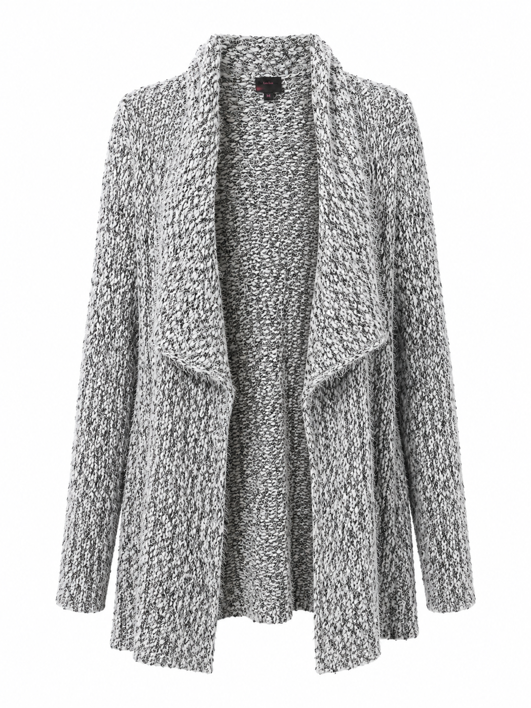 Women's Grey Marled Open Front Long Cardigan | Soft Cozy Knit Duster Sweater